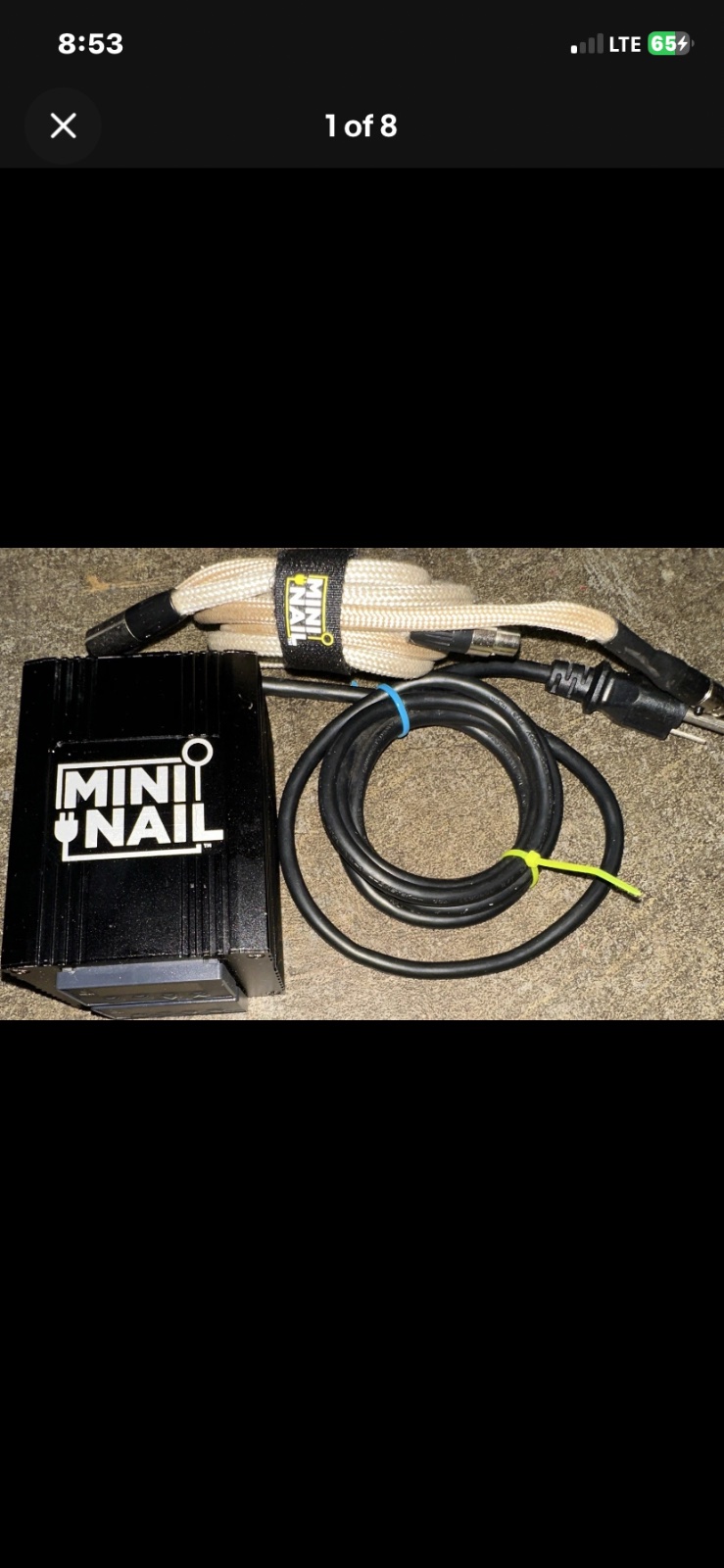 MiniNail electric dab rig kit with coiled cable and power cord