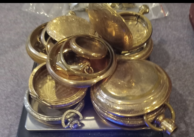 Lot of Gold & Gold-Filled Pocket Watch Cases - Scrap/RepairGold filled pocket watch cases