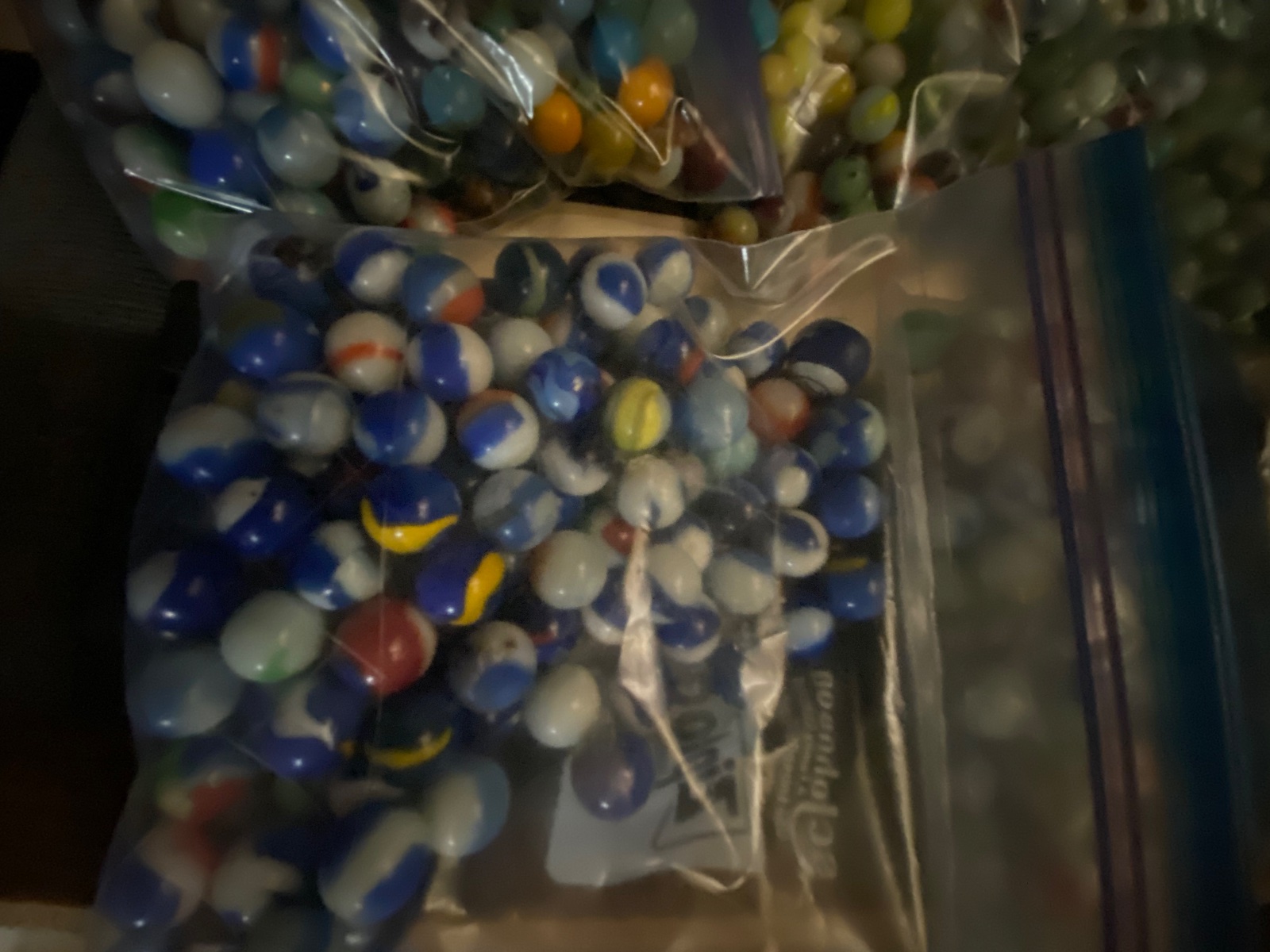 Assorted Glass Marbles - Mixed Colors & Sizes