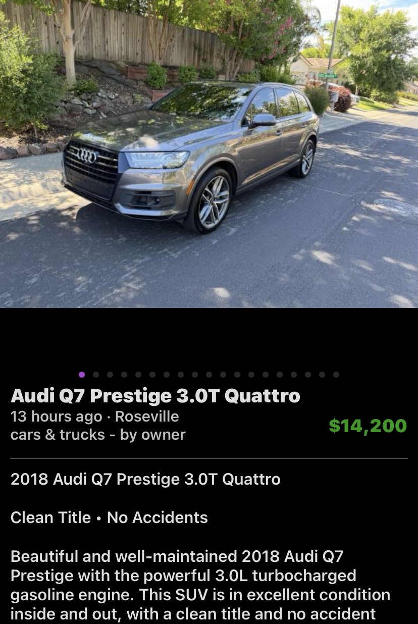 2018 Audi Q7 Prestige 3.0T Quattro - Excellent Condition SUV