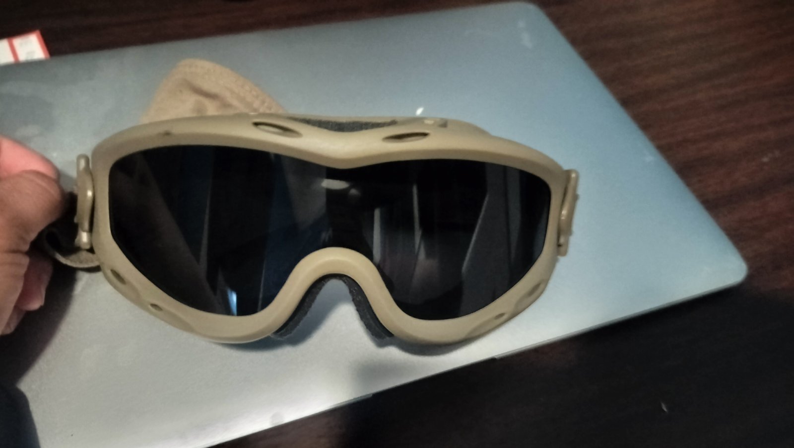 Wiley X Spear Tactical Goggles - Tan Frame, Smoke & Clear Lenses